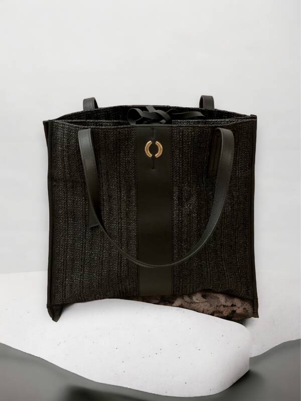 Hobo Double Raffia Bag Black