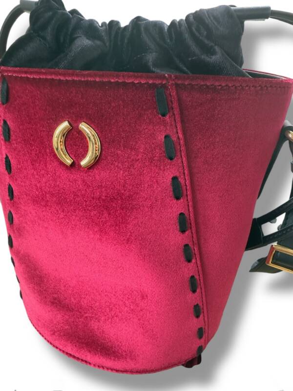 Bucket Velvet Fringe Marsala - Image 2