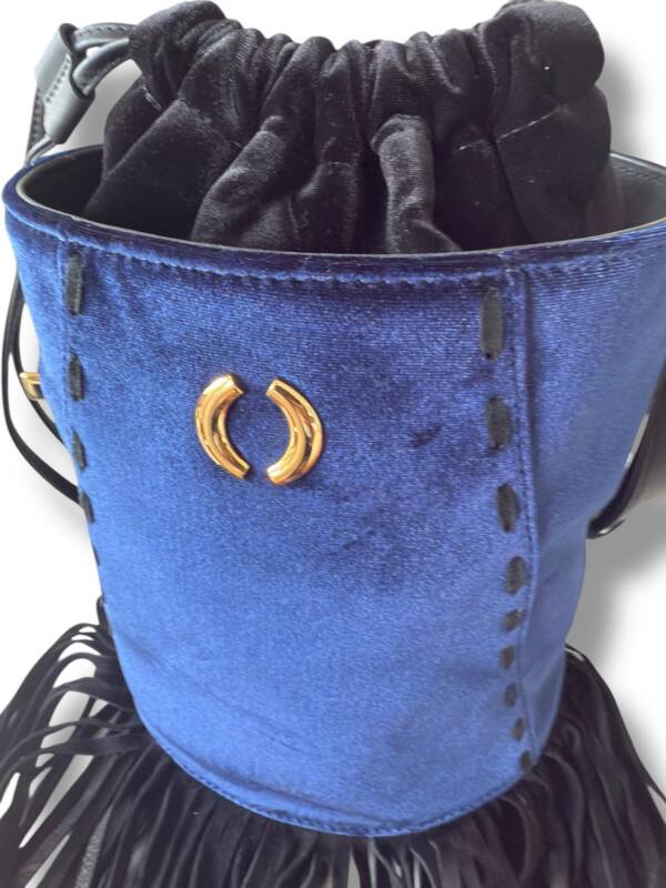 Bucket Velvet Fringe Blu - Image 2