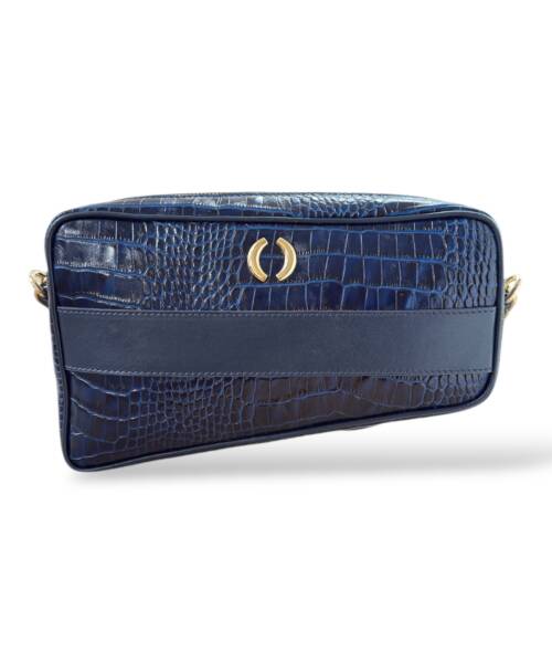 GEO Blu Croc Shoulder / Clutch Bag